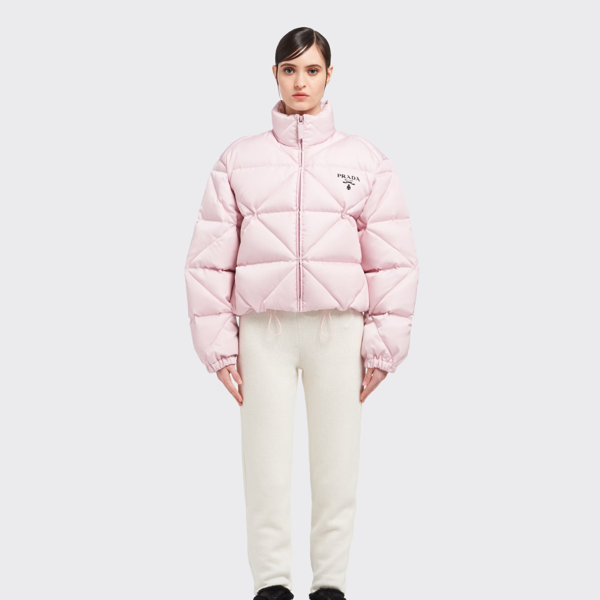 Re-Nylon Gabardine cropped down jacket