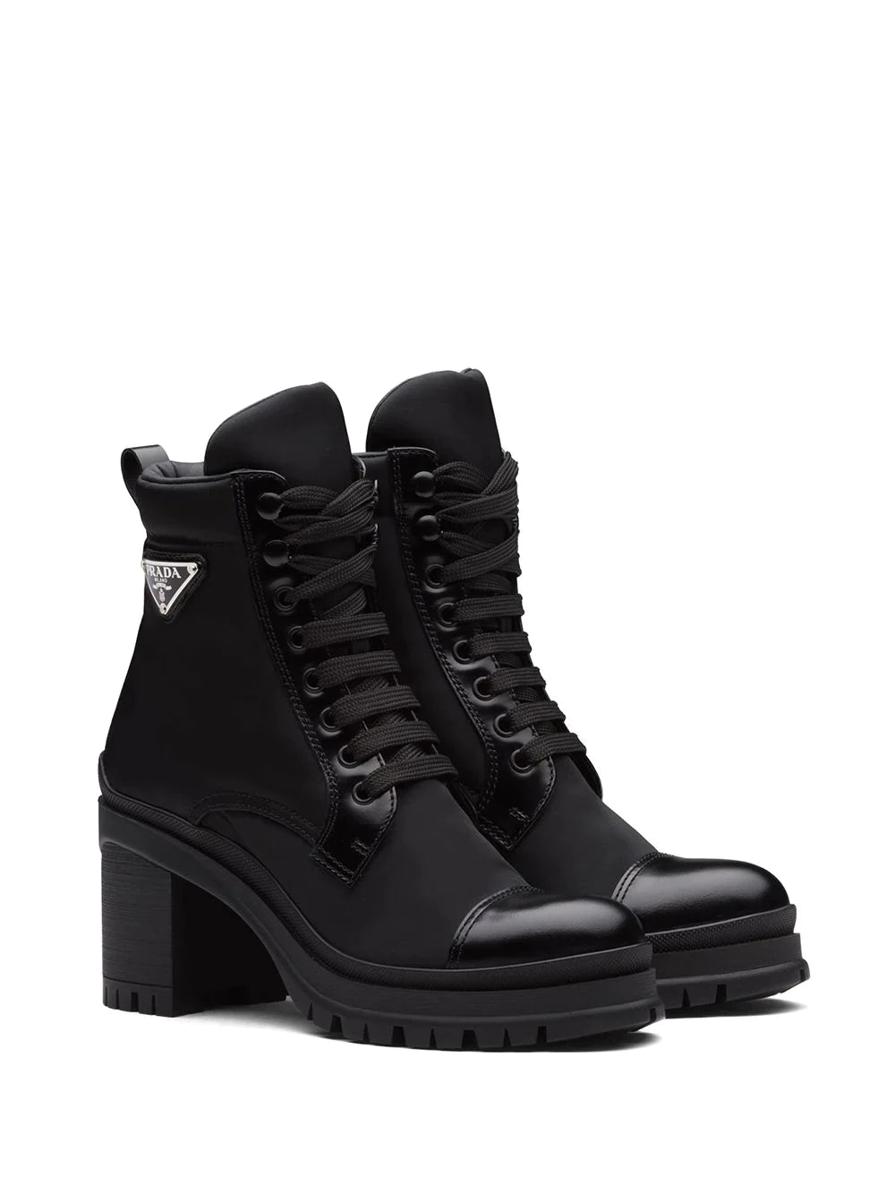 Prada logo plaque ankle boots