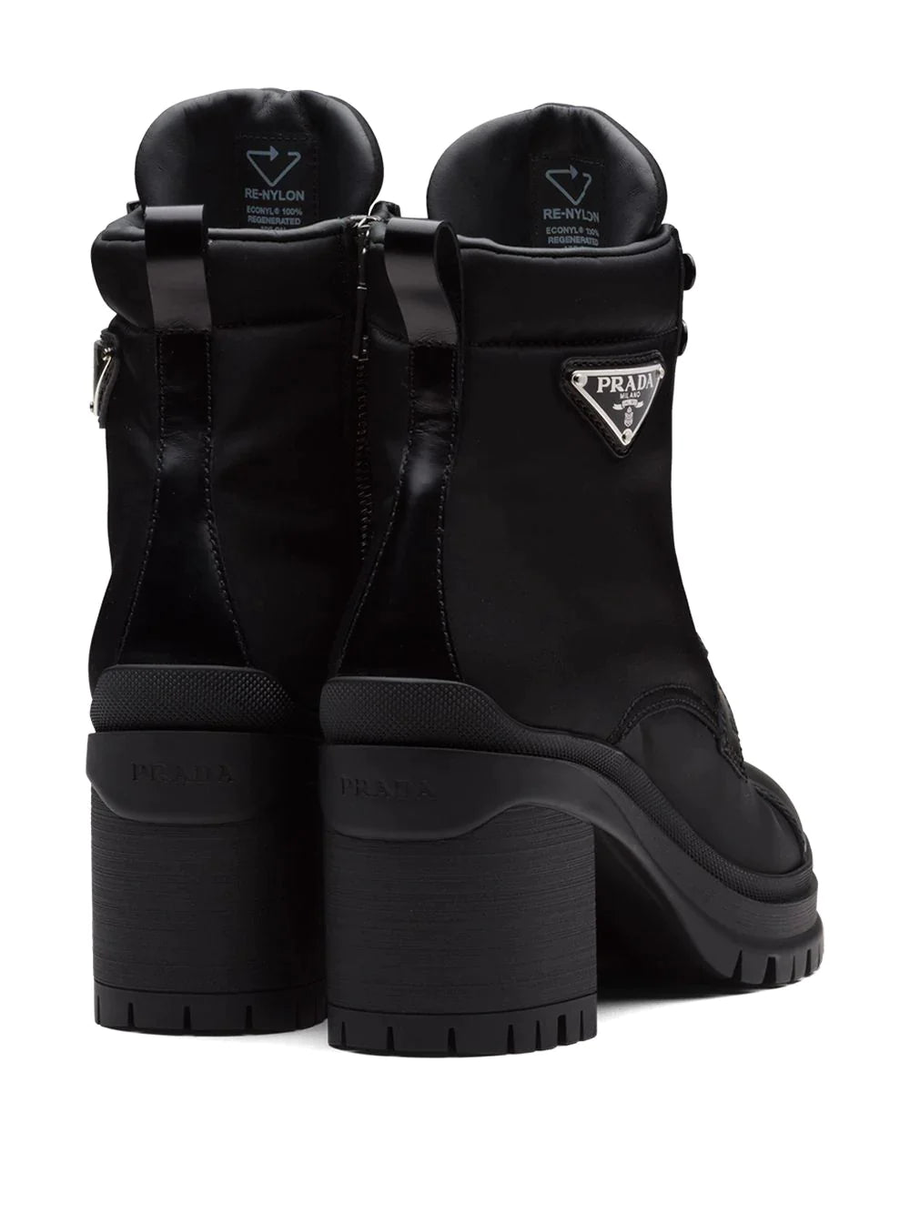 Prada logo plaque ankle boots