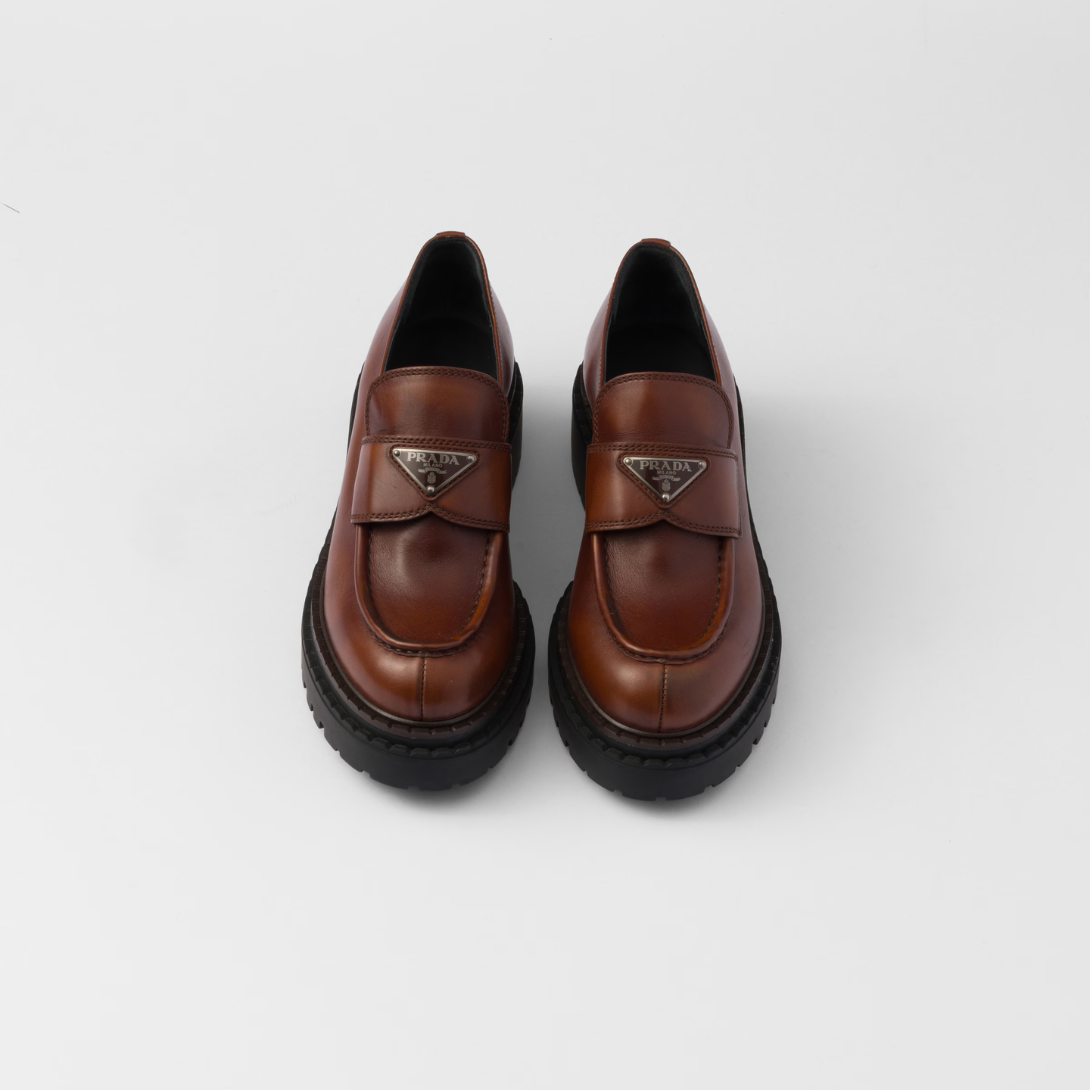 Double Chocolate leather loafers