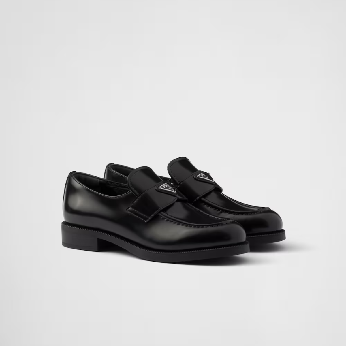 Elegant Brushed leather Black loafers