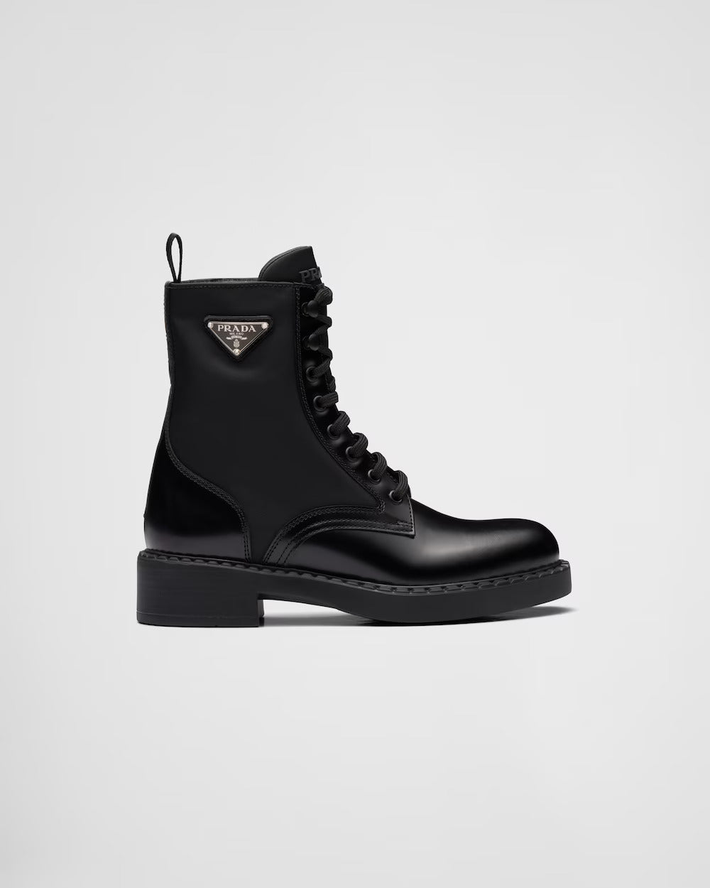 Prada Brushed-leather and Re-Nylon boots