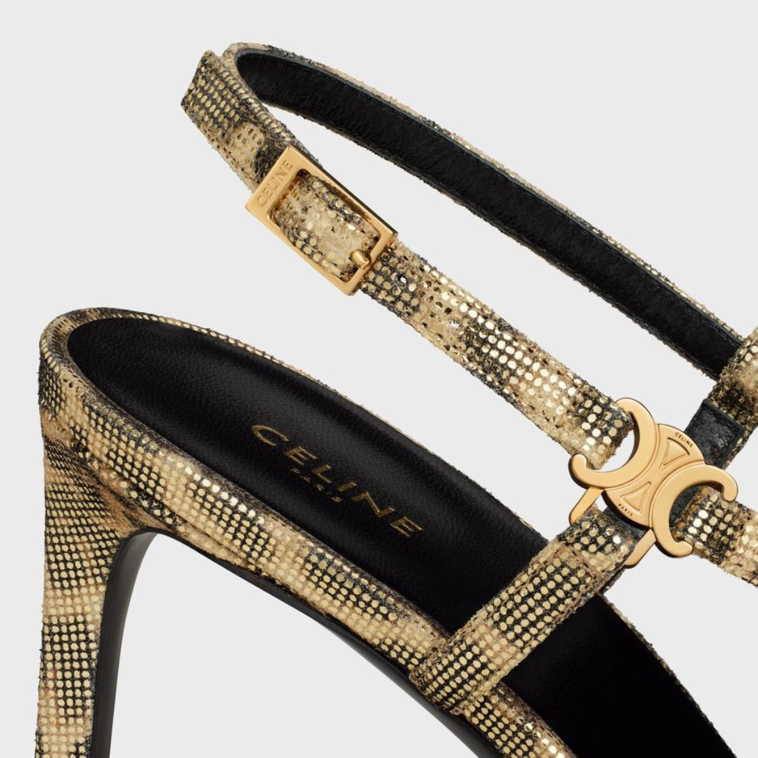 SOIR CRISS CROSS SANDAL WITH TRIOMPHE in LAMBSKIN