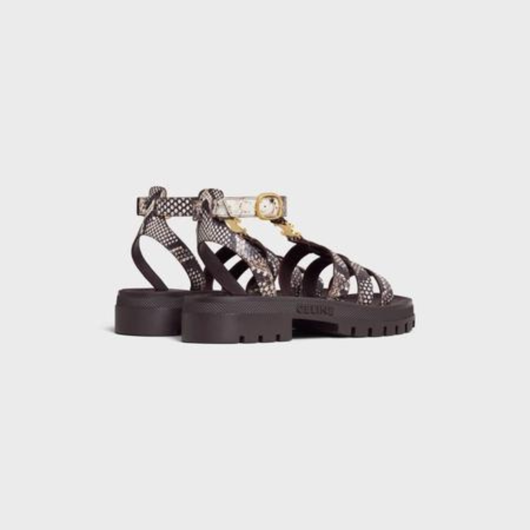 CLEA TRIOMPHE GLADIATOR SANDAL in Python Stamped Goatskin