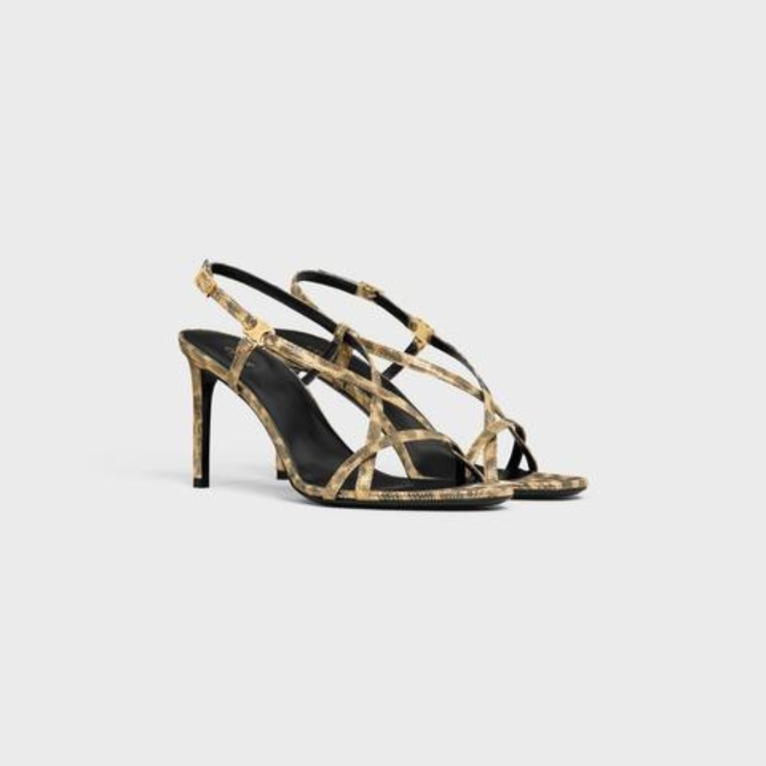 SOIR CRISS CROSS SANDAL WITH TRIOMPHE in LAMBSKIN