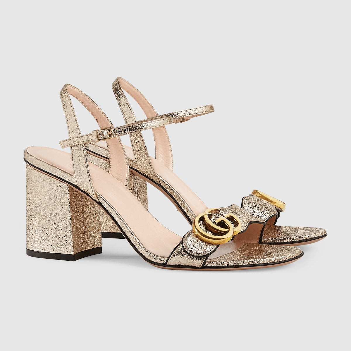 Women's mid-heel sandal with Double G