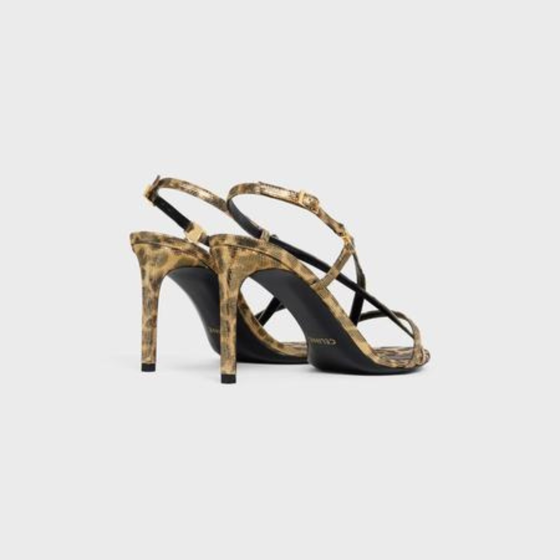 SOIR CRISS CROSS SANDAL WITH TRIOMPHE in LAMBSKIN