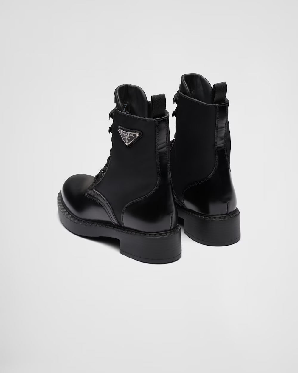 Prada Brushed-leather and Re-Nylon boots