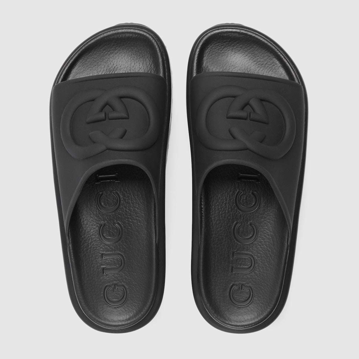 Women's rubber slide with Interlocking G