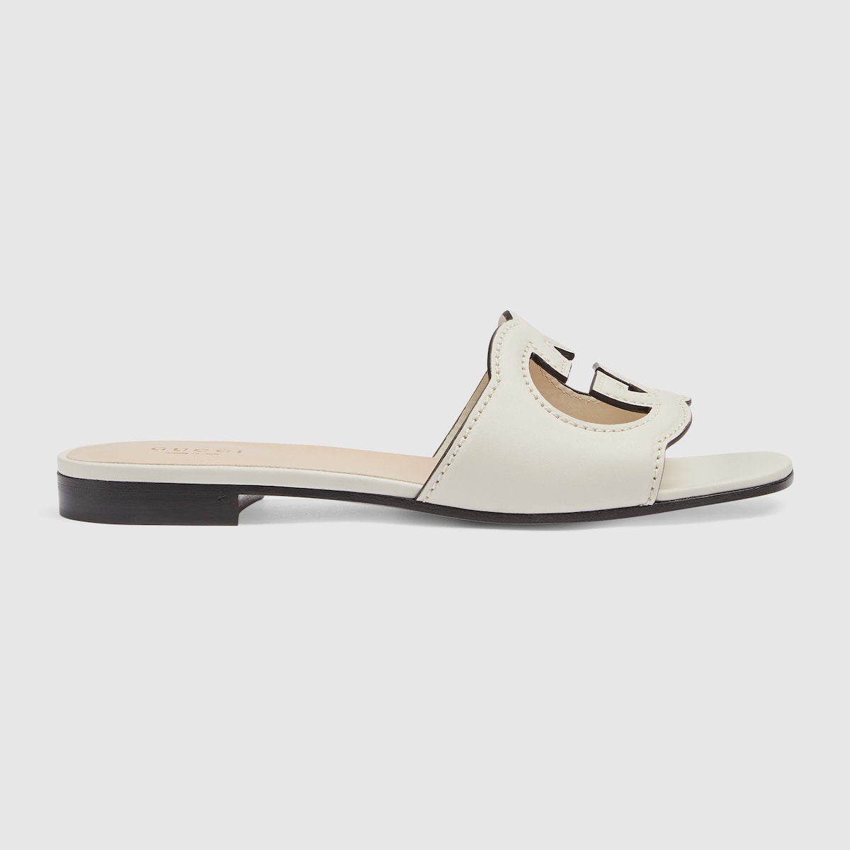 Suede sandal with interlocking G