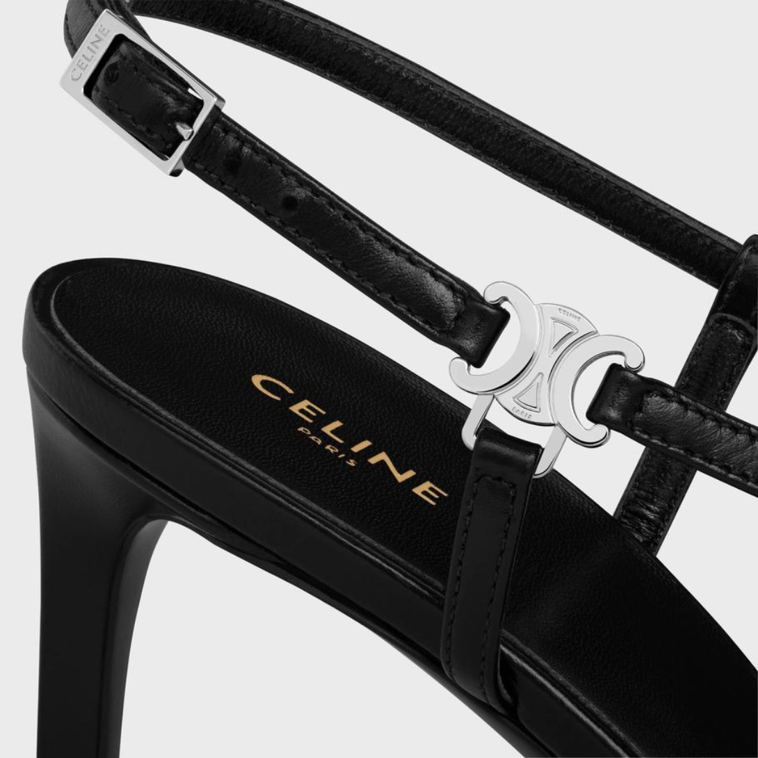 SOIR CRISS CROSS SANDAL WITH TRIOMPHE in LAMBSKIN