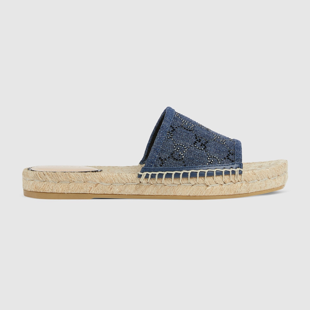 Women's slide espadrille with GG crystals