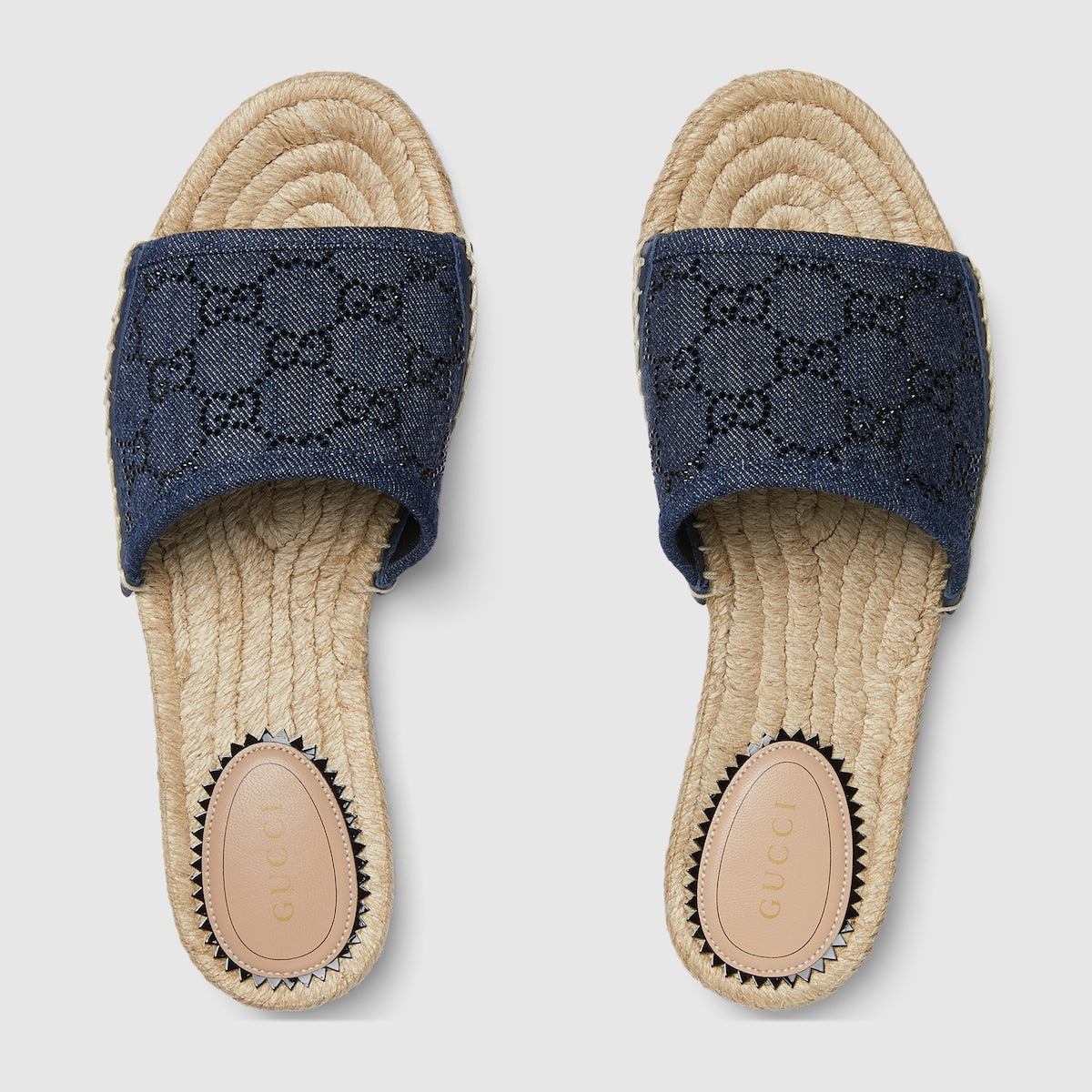 Women's slide espadrille with GG crystals