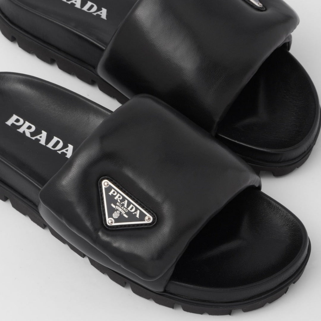 Soft padded nappa leather slides