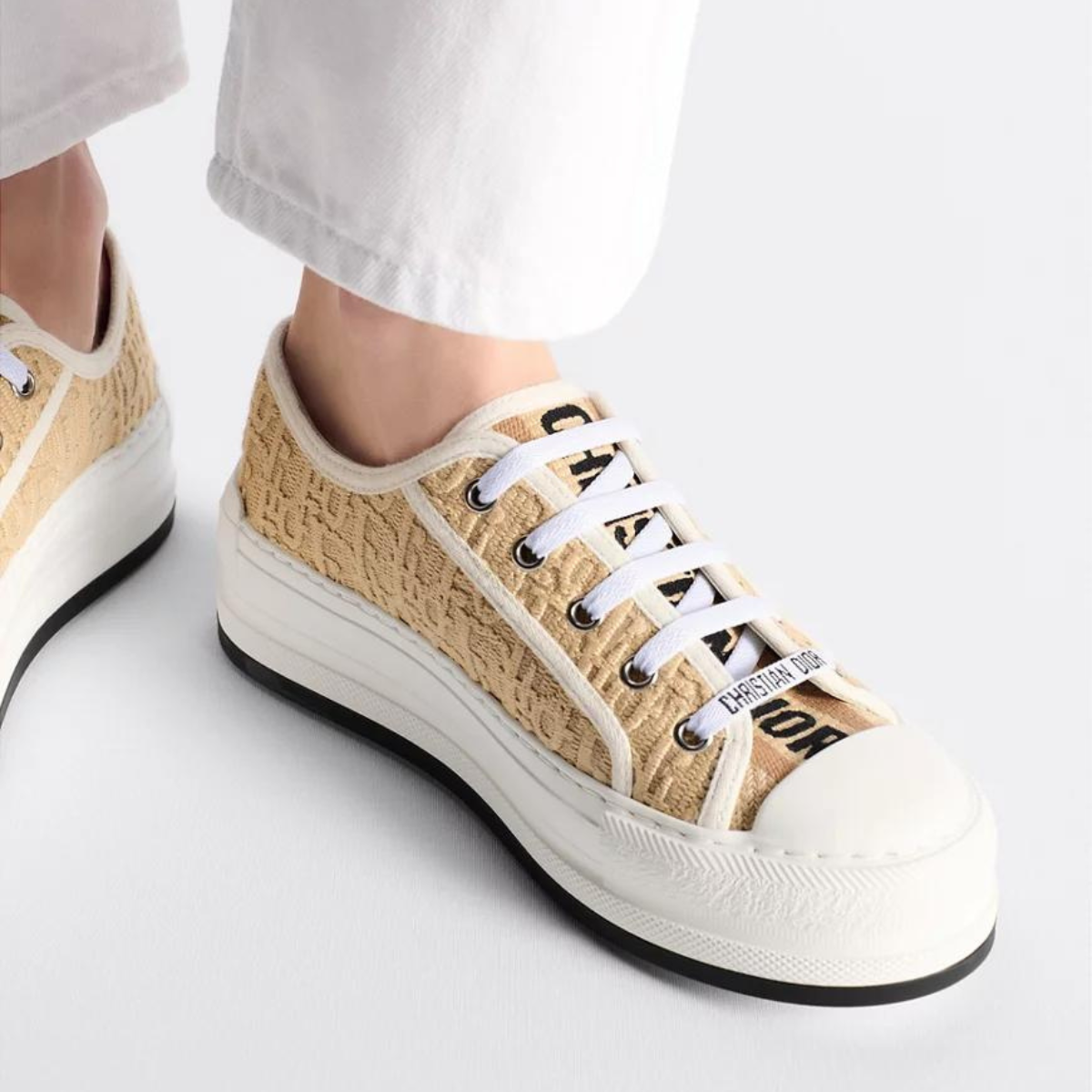 Platform Sneaker Cotton Embroidered