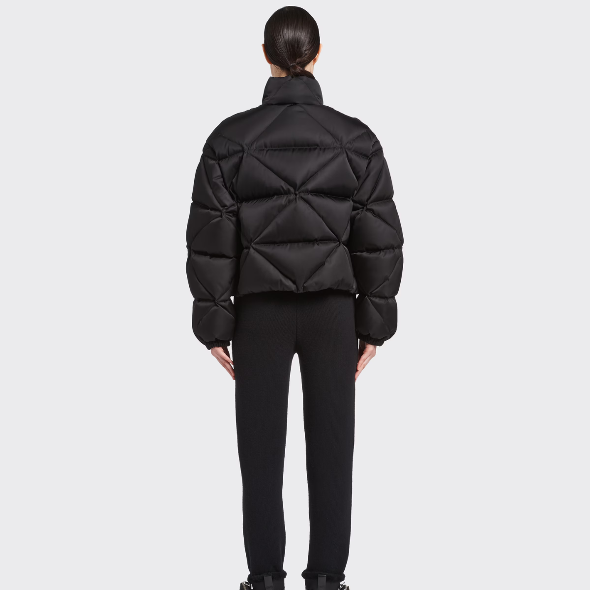 Re-Nylon Gabardine cropped down jacket