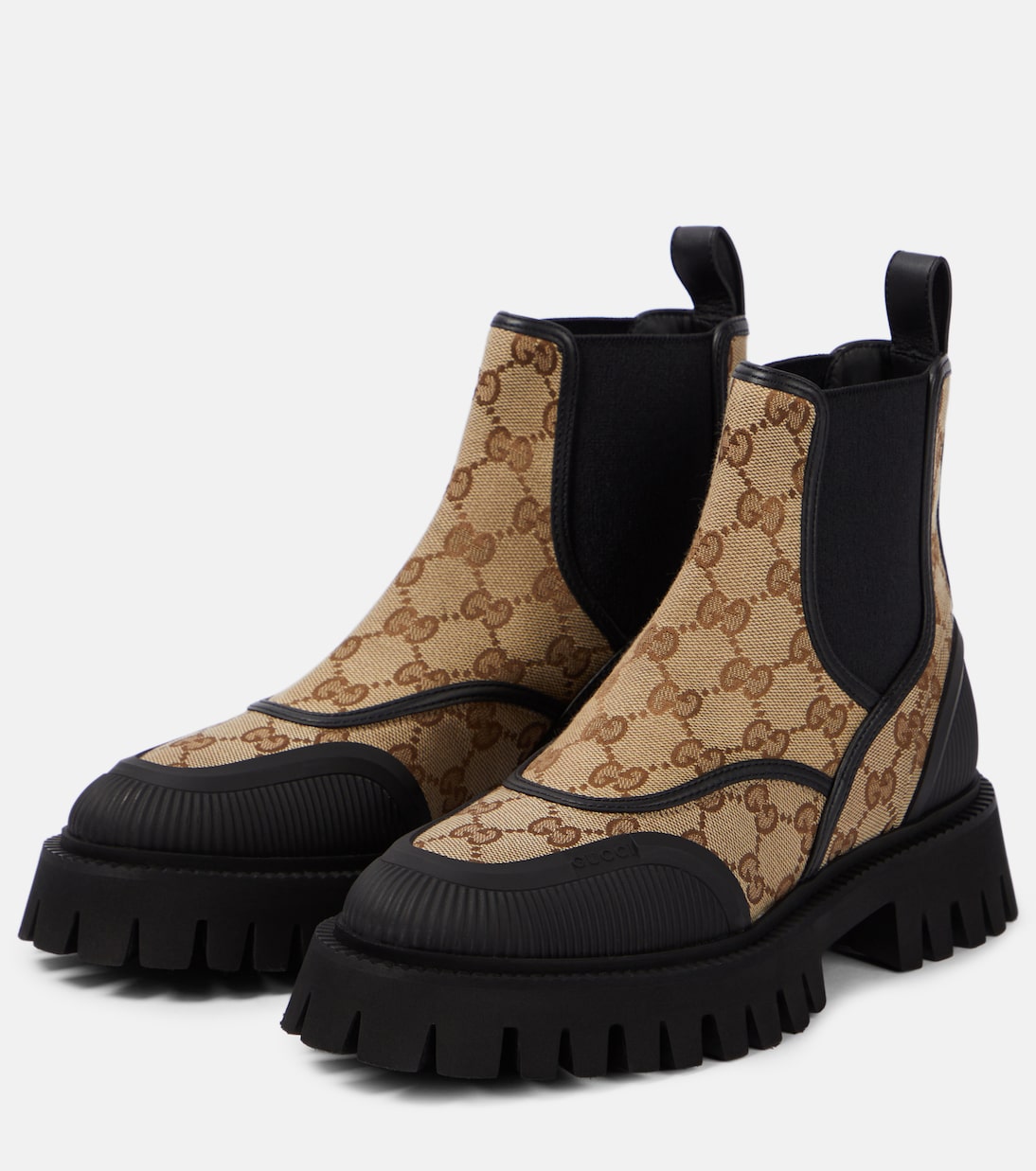 GUCCI GG canvas Chelsea boots