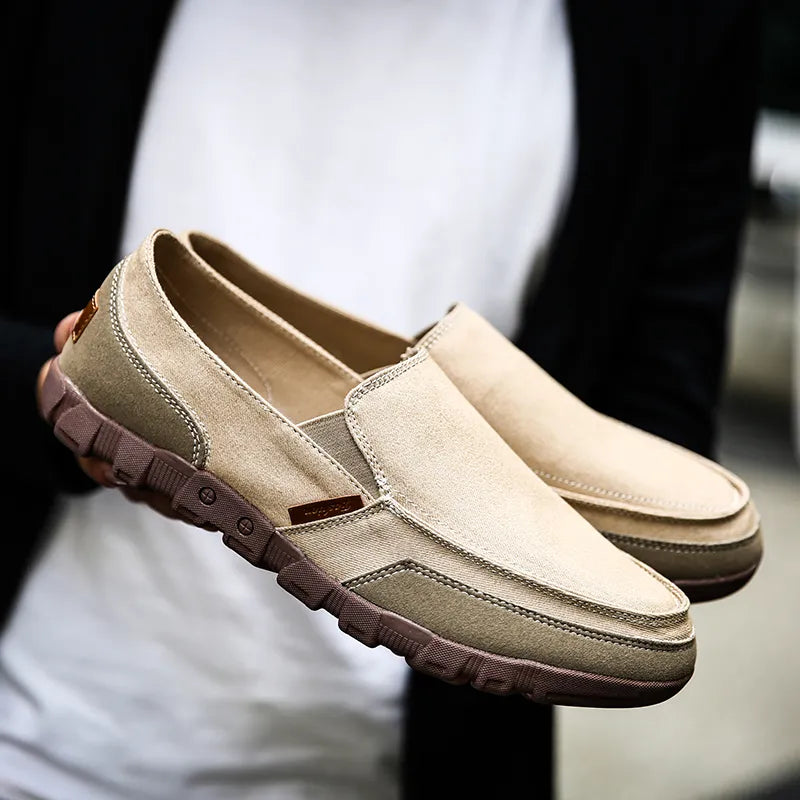 VERMILLON CANVAS SLIP-ON LOAFER