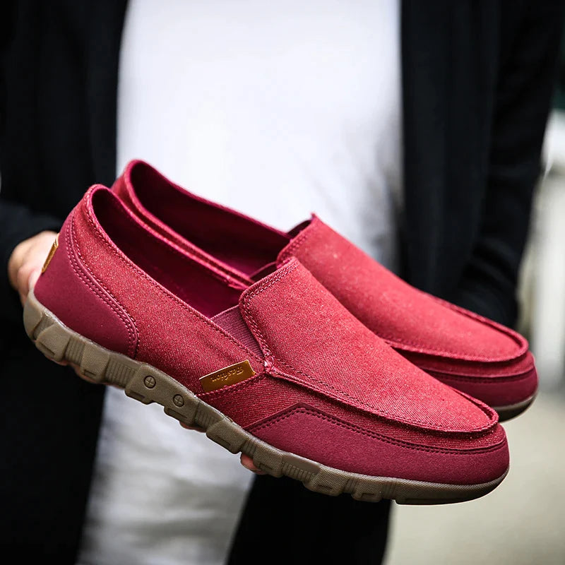 VERMILLON CANVAS SLIP-ON LOAFER