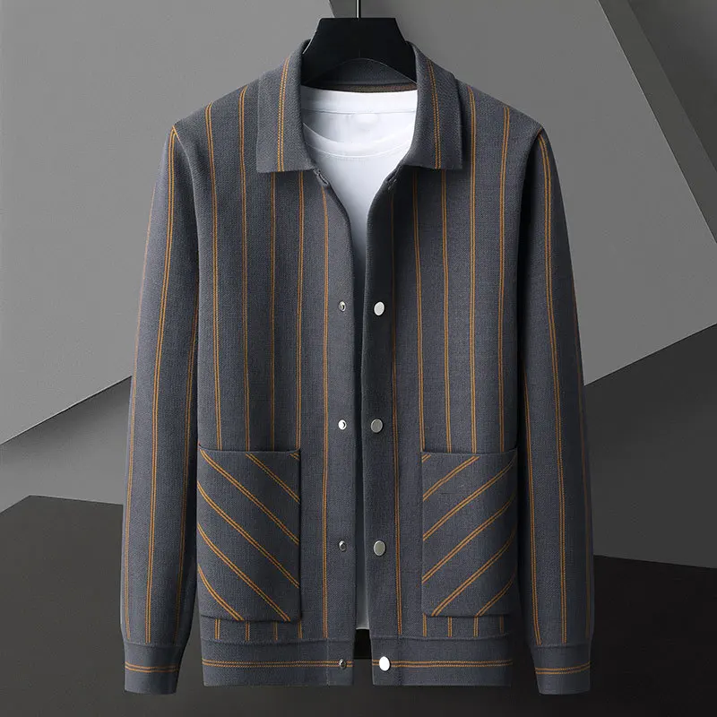 REMY-DOÎR PINSTRIPE VIRGIN WOOL CARDIGAN