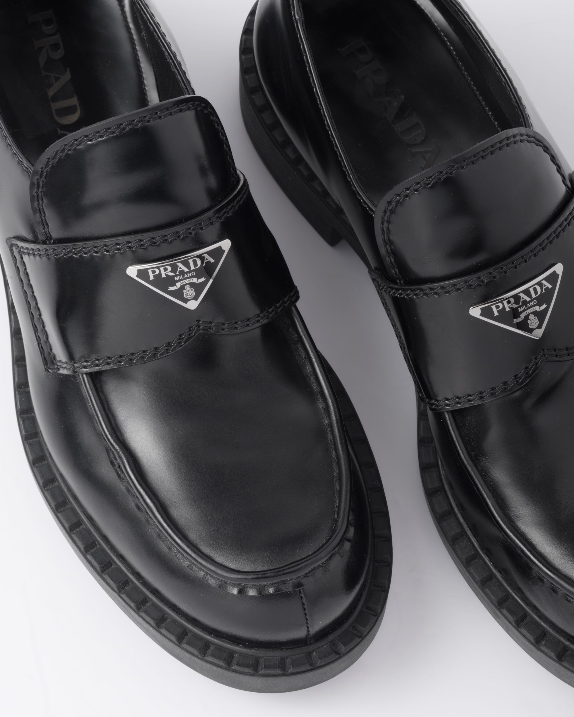 Prada Brushed leather loafers for women