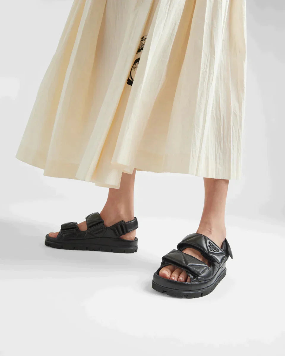 Padded nappa leather sandals