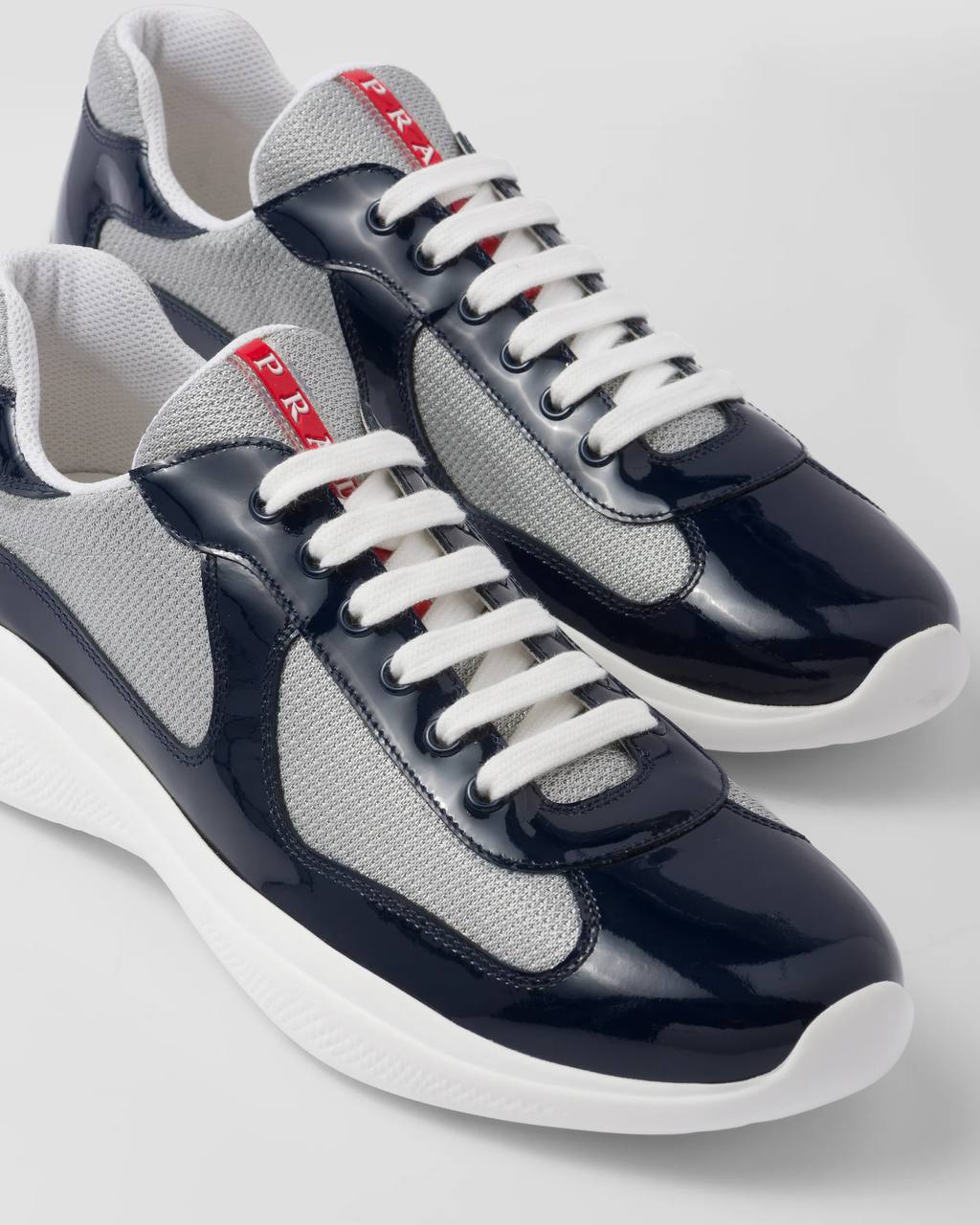 Patent leather and technical fabric America's Cup sneakers