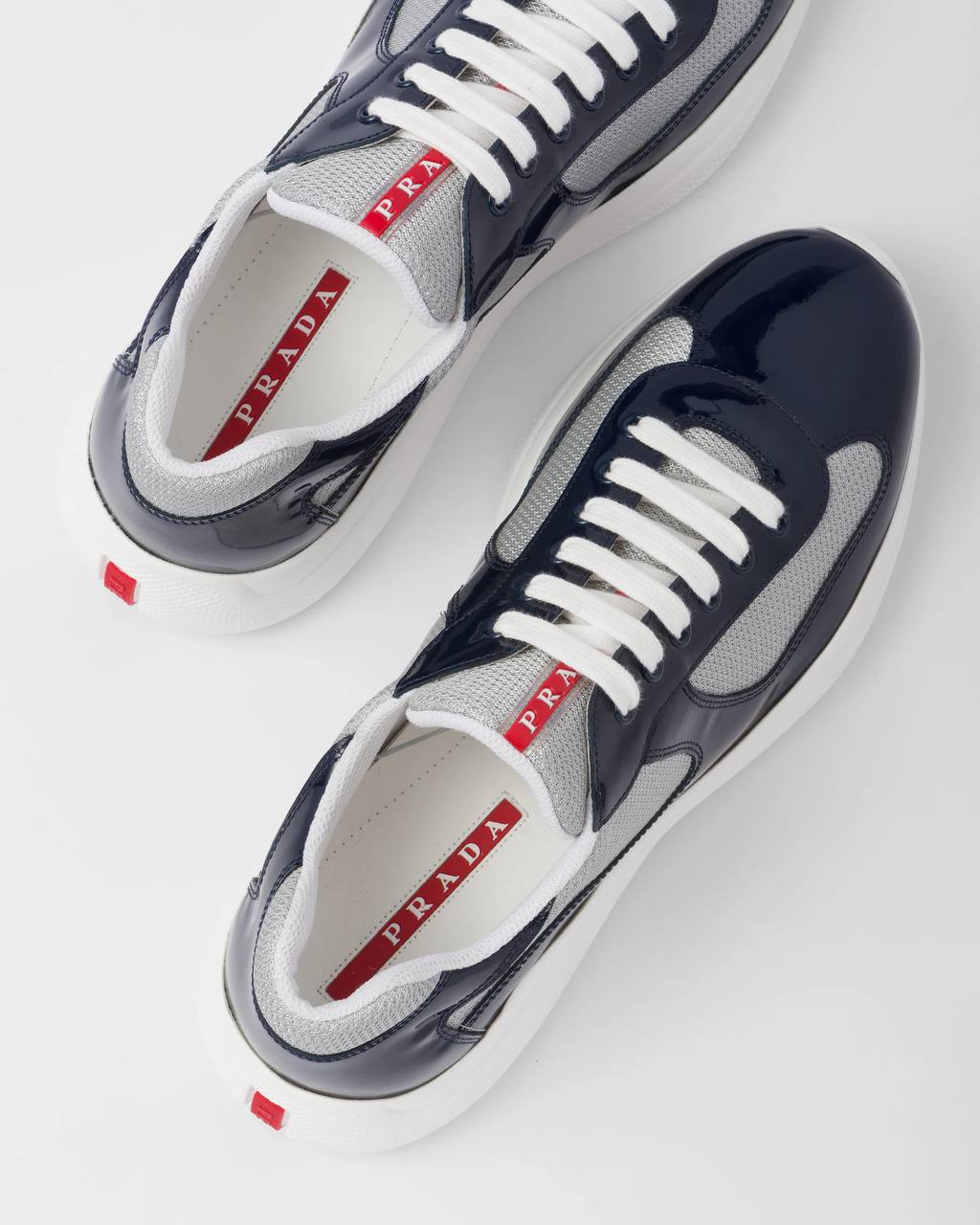 Patent leather and technical fabric America's Cup sneakers