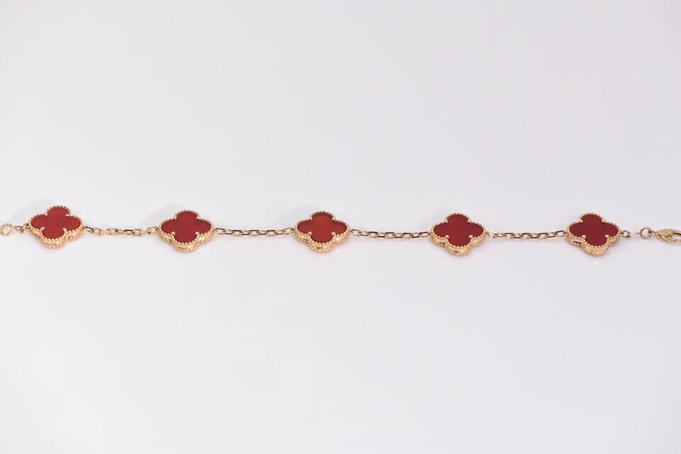 VCA Vintage Alhambra Carnelian Rose Gold Bracelet