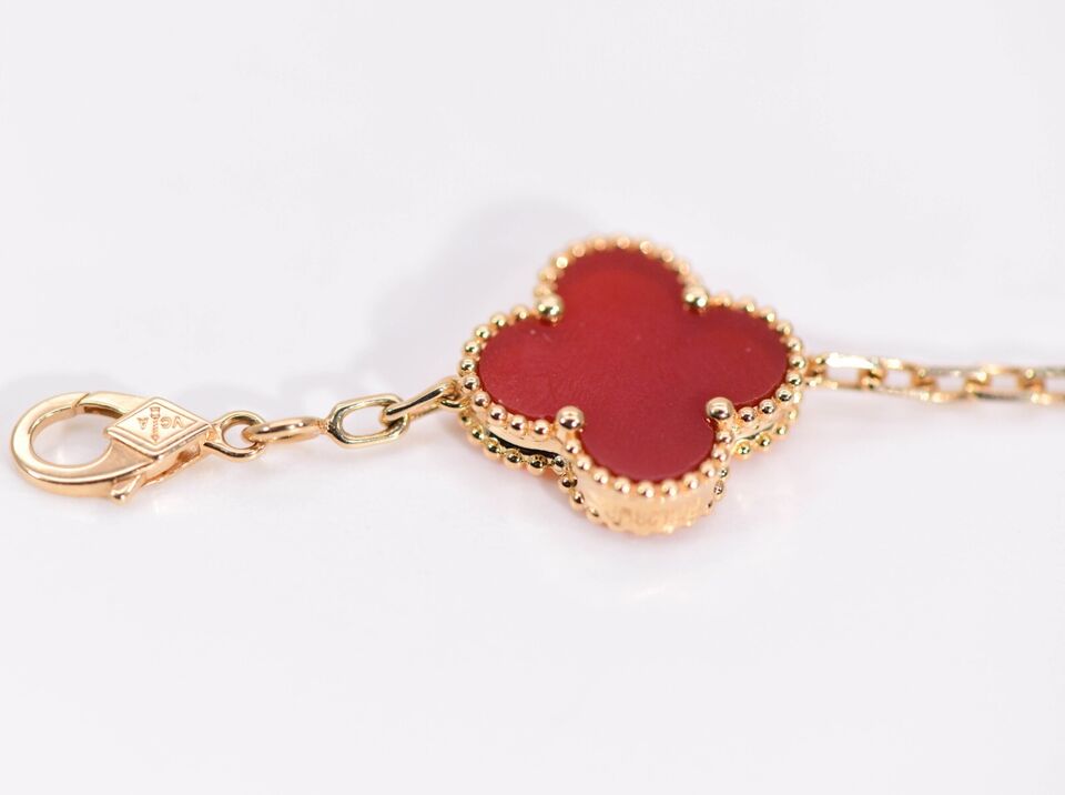 VCA Vintage Alhambra Carnelian Rose Gold Bracelet