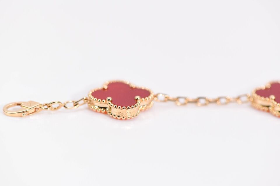 VCA Vintage Alhambra Carnelian Rose Gold Bracelet